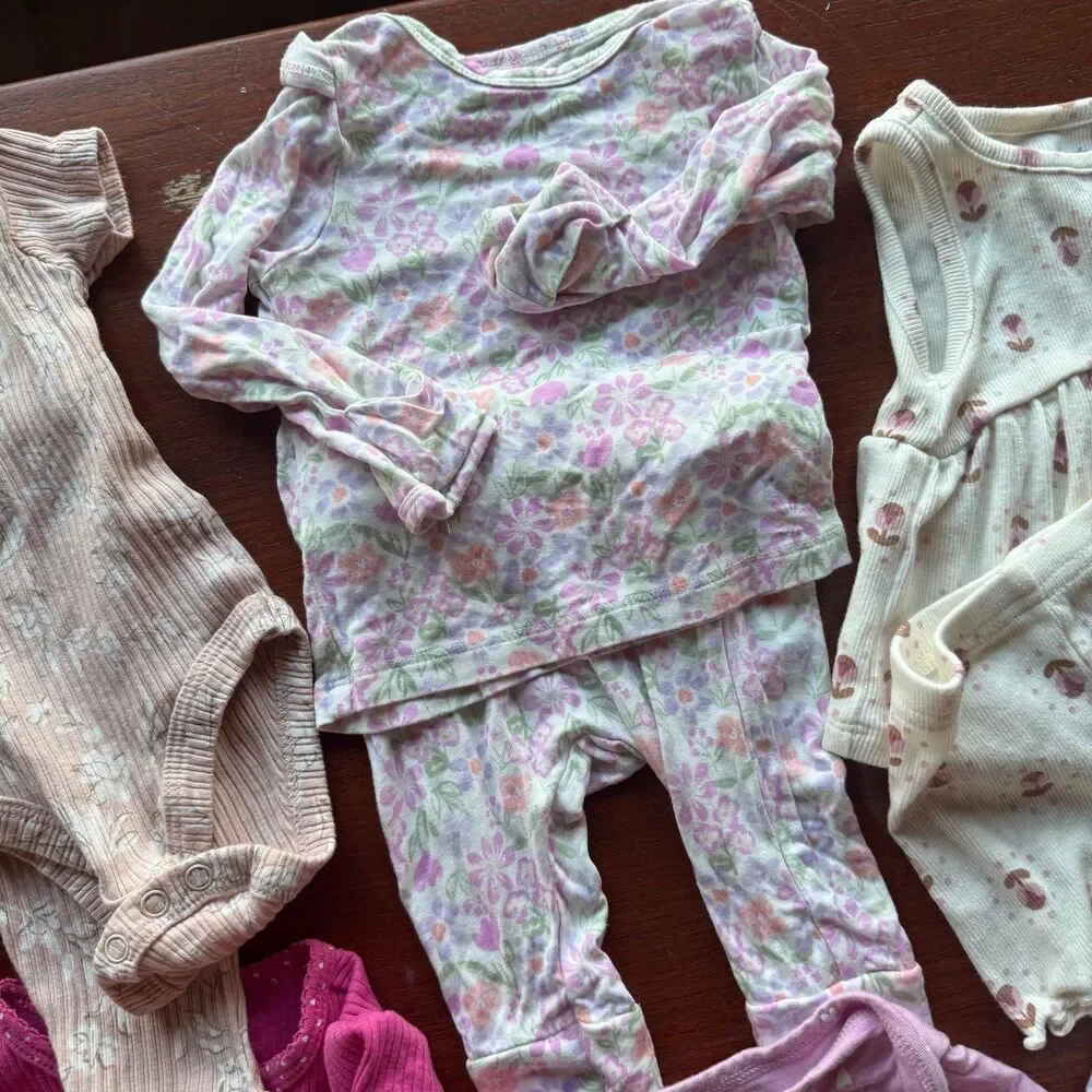 CARTERS baby girls lot of outfits ribbed tank peplum dresses with shorts, etc